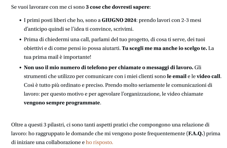 pagina contatti di balenalab
